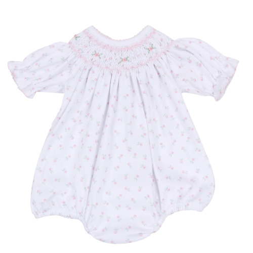 Baby Girl Classic Bishop Smocked Bubble - Magnolia Baby Pima Cotton Juliette