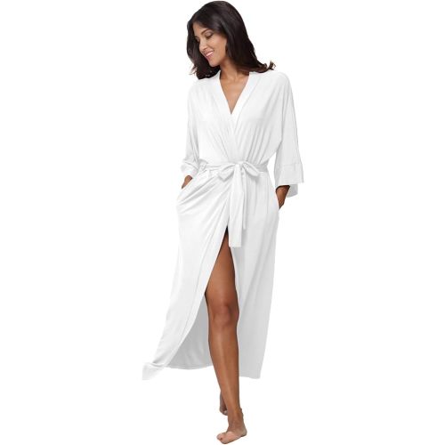 Women's Soft Robes Long Bath Robes Full Length Kimonos Sleepwear Dressing Gown,Solid Color