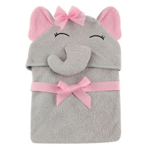 Baby Vision® Hudson Baby® Elephant Hooded Towel in Grey - GREY - HOODED TOWEL
