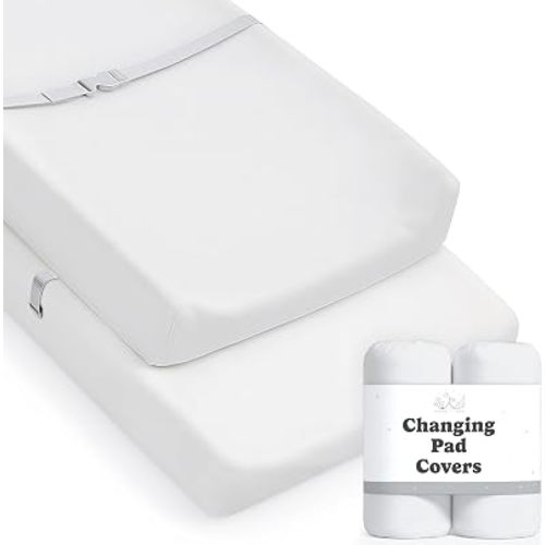 Sorrel + Fern Baby Changing Pad Cover, 2-Pack (Moonlit White)