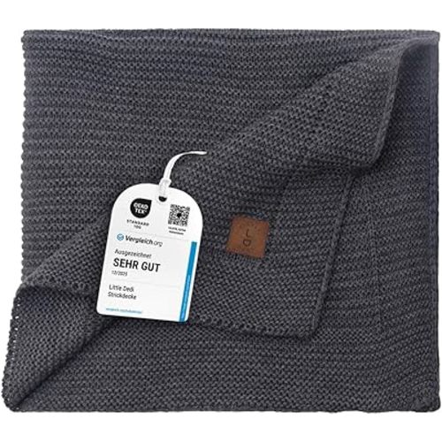 Soft Knit Baby Blanket 30x40 in, Graphite – Oeko-Tex Certified, Breathable Swaddle & Receiving Blanket for Newborns, Crib & Stroller, Machine Washable