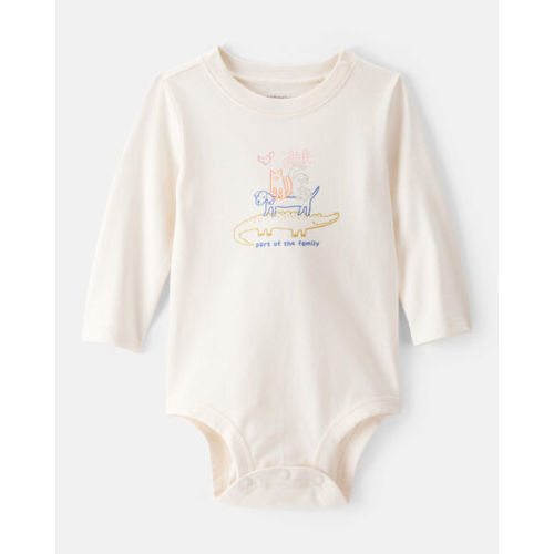 Baby Family Cotton Long-Sleeve Graphic Bodysuit - Ivory | Carter's