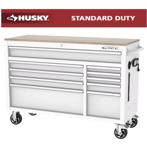 Husky Modular Tool Storage 52 in. W White Mobile Workbench Cabinet