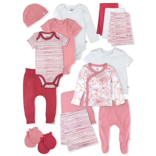 Honest Baby Clothing Baby Boy or Girl Gender Neutral Organic Cotton Welcome Home Gift Set, 15 Piece (Newborn-6 Months)
