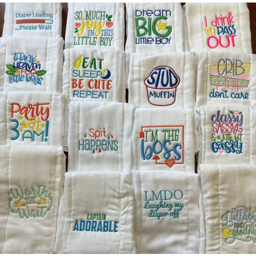 Cloth Diaper Burp Cloth Embroidered Burp Cloth Sayings Baby Shower Burp Cloth Gift