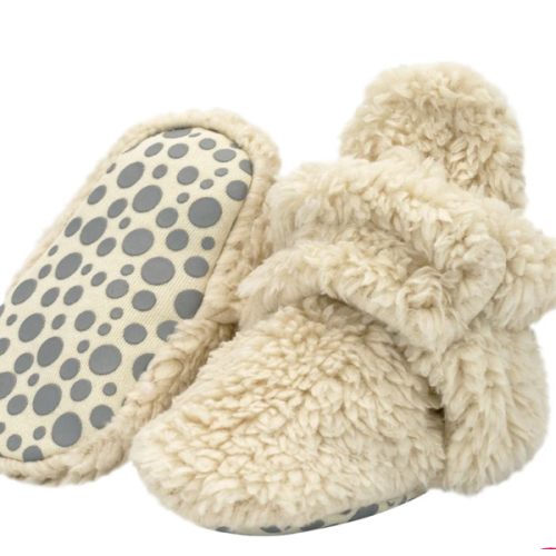 Zutano Furry Fleece Stay-On Baby Bootie Slipper With Grips