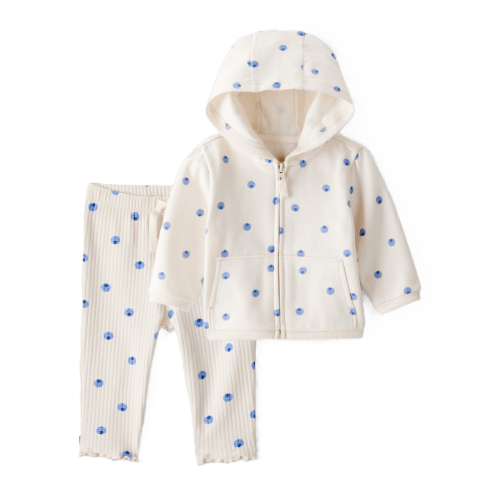 Baby Girl 2-Piece DayDream Fleece Blueberry Hoodie & Pull-On Pants Set - Ivory - Carter's | Carter's