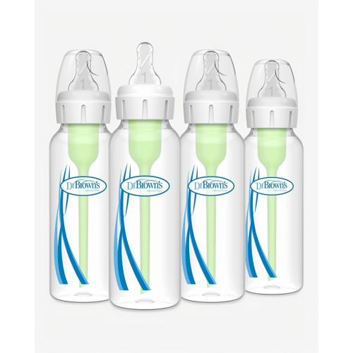 Dr. Brown's Anti-Colic Options+ Narrow Baby Bottle, 8 oz, 4-Pack