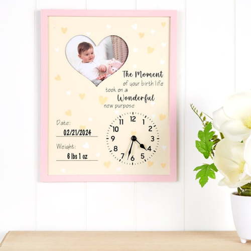 Baby Is Born Frame - Custom Newborn Keepsake - White