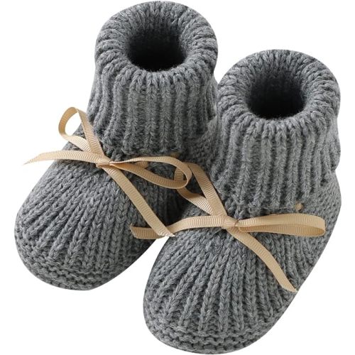 Baby Booties Newborn Infant Sock Shoes Hand Knitting Crochet Boy and Girl Cozy Shoes