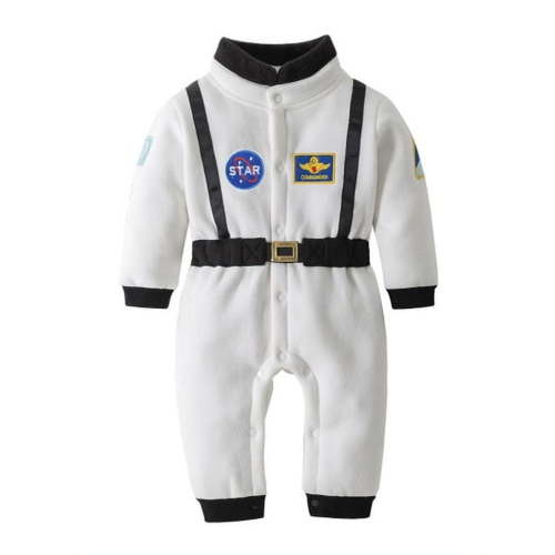 Bilo Baby Toddler Boy White Astronaut Fleece Costume Jumpsuit (6-12 Months)