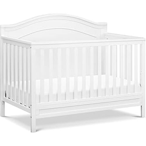 Davinci Charlie 4-in-1 Convertible Crib - GREENGUARD Gold Certified - Converts from Baby Crib to Toddler Bed, Daybed, and Full-Size Bed Effortlessly - 4 Adjustable Heights - Wooden White Baby Bed