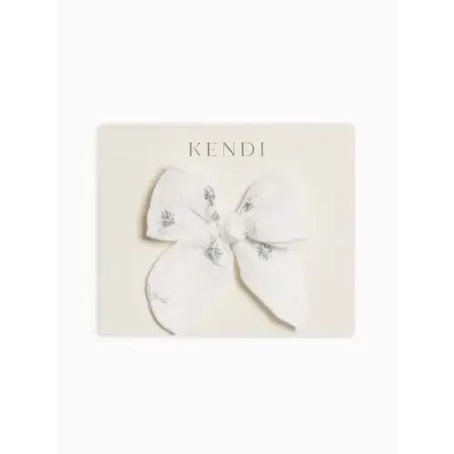 Muslin Bow Clip - Elena Floral/Lilla
