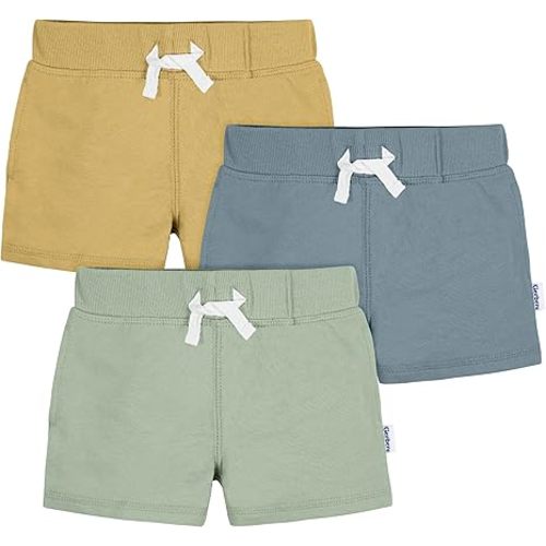 Gerber Baby & Toddler Boys' 3-Pack Pull-On Knit Shorts