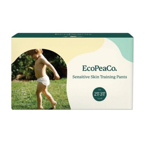 EcoPeaCo. Bamboo Disposable Diapers - Made with Organic Bamboo and Viscose - Size 2T-3T - 72ct