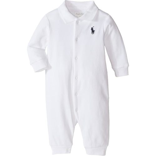 Polo Ralph Lauren Baby Boy's Solid Cotton Coverall (Infant) White 3 mos