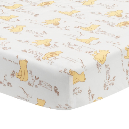 Storytime Pooh Cotton Fitted Crib Sheet