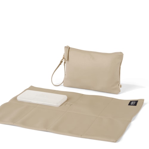 Diaper Changing Pouch - Oat Vegan Leather