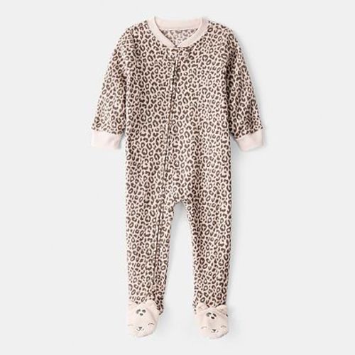 Baby & Toddler Girl Carter's Leopard Fleece One-Piece Pajamas