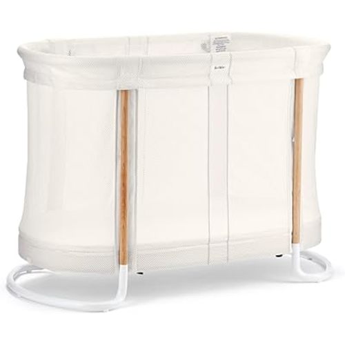 BabyBjörn Baby Crib 2-in-1 Crib and Bassinet with Mesh Safety Siding Mattress and Organic Fitted Sheet Included