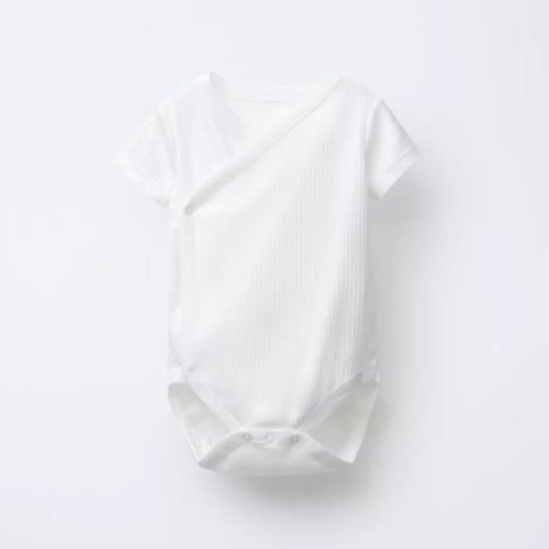 THREE-PACK OF BASIC SHORT SLEEVE KIMONO COLLAR BODYSUITS - Oyster-white