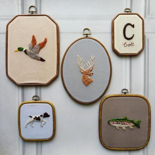 Personalized Hunting Nursery Decor Set | Felt Woodland Wall Art | Deer Duck Trout Hunting Dog Nursery | Rustic Baby Boy Room Decor