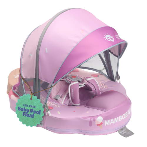 Mambobaby Baby Pool Float with 3D Canopy- Pink