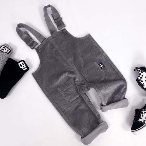 Kids Dungarees - Grey Corduroy - Not So Basic Basics – Skeletots