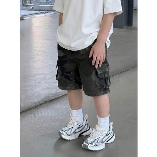 Bubblio Baby Boy Casual Street Camo Loose Denim Shorts, Summer