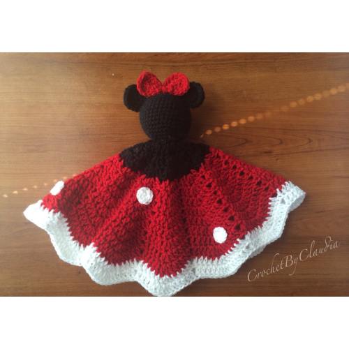 Crochet Minnie Mouse Lovey – Handmade Security Blanket