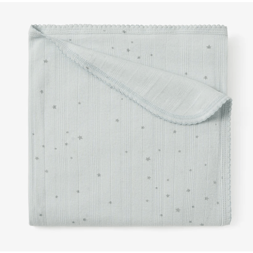 Blue Celestial Organic Cotton Ribbed Baby Blanket – Elegant Baby