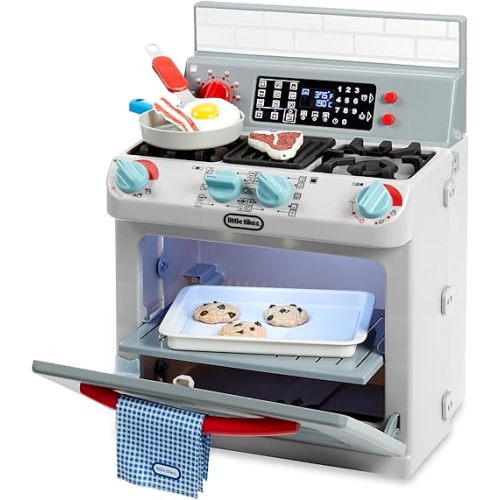 Little Tikes First Oven Realistic Pretend Play Appliance for Kids, Play Kitchen with 11 Accessories and Realistic Cooking Sounds, Unique Toy Multi-Color, Ages 2+