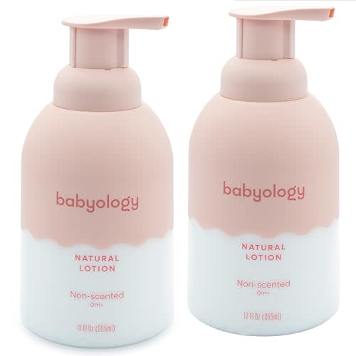 Babyology - 100% Edible Ingredients - Organic Baby Lotion - Clinically Tested - Calming & Rich Moisture for Sensitive Skin - Daily Care - Non-scented (12 Fl Oz (Pack of 2))