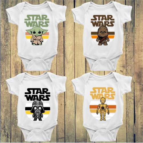 Disney Star Wars Baby Bodysuit, Star Wars Characters Baby Outfit, Darth Vader Bodysuit, Baby Yoda Bodysuit, Baby Shower Gift