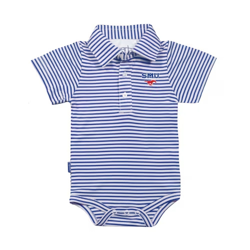SMU Mustangs Garb Infant Carson Polo Bodysuit - Royal/White