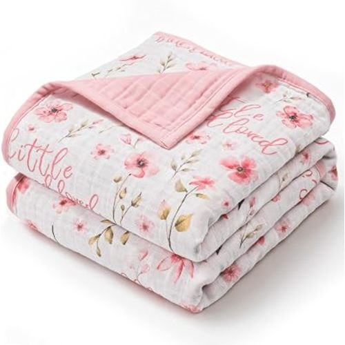 Muslin Baby Blankets for Girls Boys, Cotton Receiving Blanket