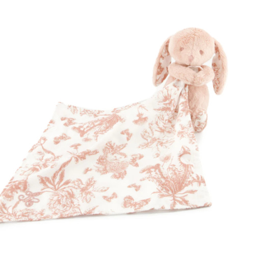 Augustin the rabbit - Comforter Toile de Jouy Pink unisex | Tartine et Chocolat