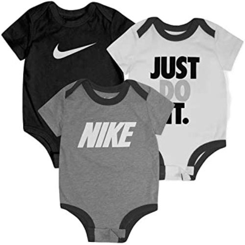 'Nike Baby (0-9M) Bodysuit Set (3-Pack) Size 6M (Dark Grey Heather)'