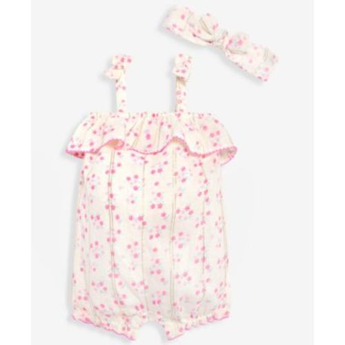 Baby Girls' 3M-24M Floral Romper & Headband, 2-Piece Set, Macy's Exclusive