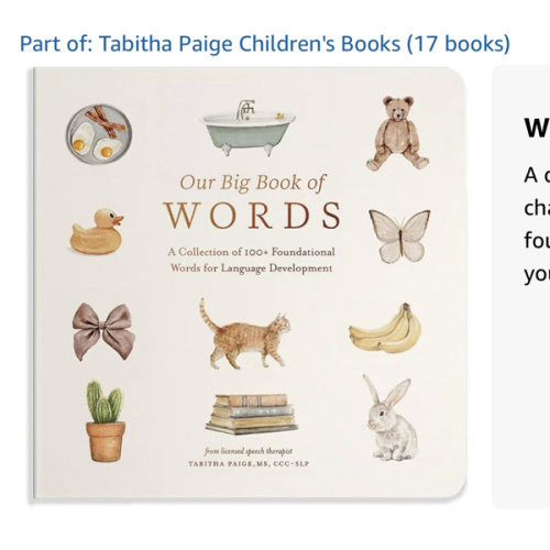 Our Big Book of First Words: A Collection of 100+ Foundational Words for Language Development (Tabitha Paige Children's Book Series)