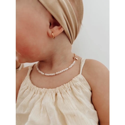 Baby Girl Pearl Necklace| Custom Easter Basket Stuffer for Girls| Toddler Beaded Necklace for Easter Dress| Pearl Necklace for Toddlers