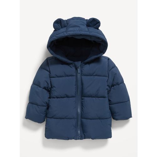 Water-Resistant Hooded Critter Puffer Jacket for Baby