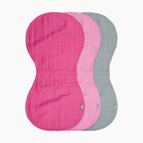 GREEN SPROUTS Muslin Burp Cloths (3 Pack) - Pink Set