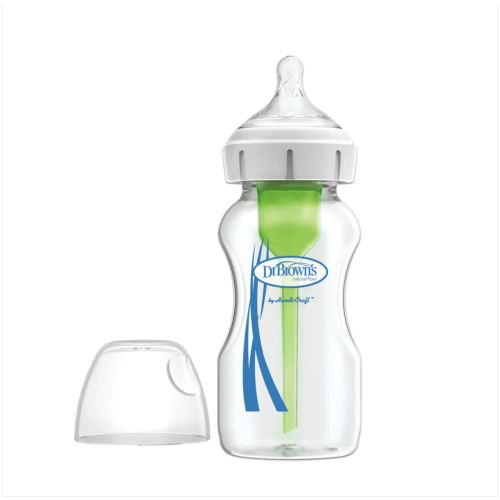 Dr. Brown’s Natural Flow® Anti-Colic Options+™ Wide-Neck Glass Baby Bottle, with Level 1 Slow Flow Nipple