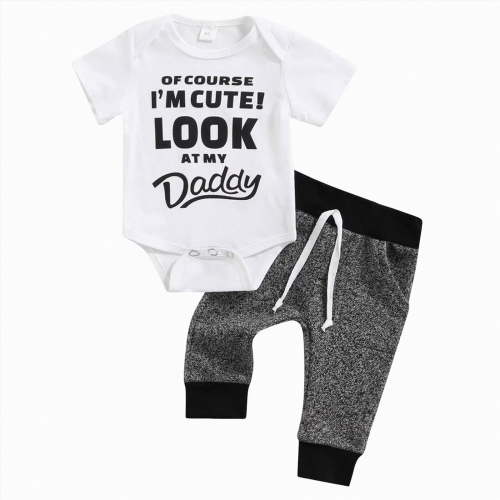 mgoYE Newborn Infant Baby Clothes Short Sleeve Romper + Pants + Hat 3PCS Outfits Set 0-3 Months
