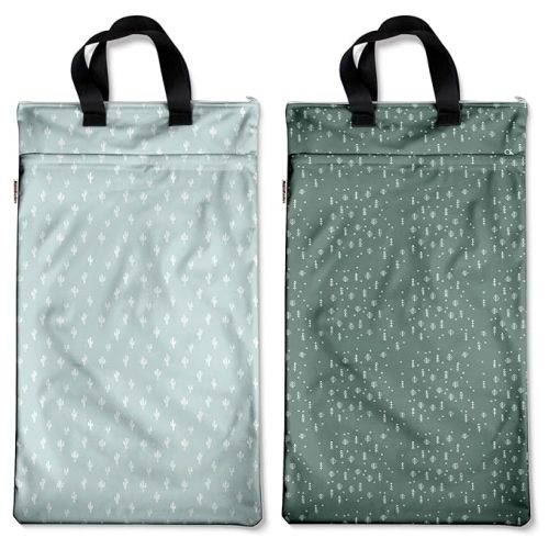 Mama Koala Diaper Pods, Portable Washable Reusable Baby Cloth Diapers Bags, 2pcs Medium Size for Travel Beach Laundry Pool Gym Yoga (W008L)