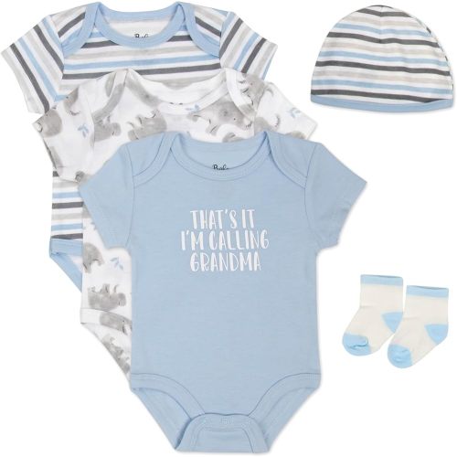 Baby Essentials Baby Boys 5 Piece Bodysuit Set