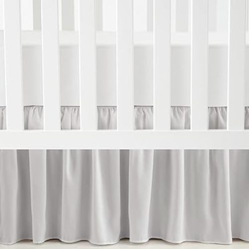 Lush Decor Ruffle Crib Skirt, 16" Drop, Gray