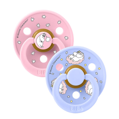 BIBS x Moomin Colour Pacifiers 2 pack Dreaming - Baby Pink mix – Bibsworld store US