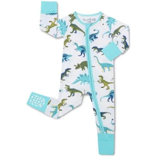 babee Reshinee Bamboo Viscose Baby Convertible Footie Pajama, Zipper Pajamas for Baby Boys & Girls, Sleep & Play Footed